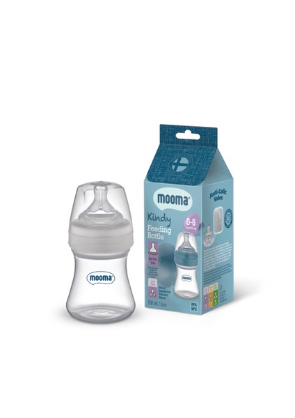 Yumuşak Akışlı 150 ml Bebek Biberonu 0-6 Ay, Şeffaf, Antikolik Özellikli