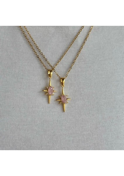 Paslanmaz Çelik Zirkon Taşlı Minimal Kutup Yıldızı Kolye fiyatları