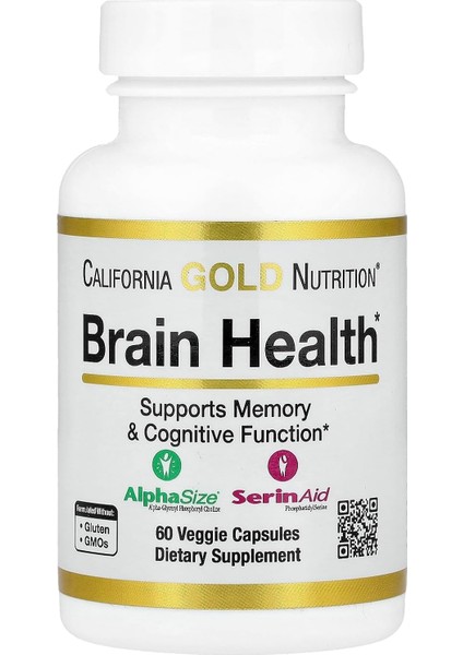 Brain Health Alpha Glycerophosphorylcholine Memory Cognitive Calcium Phosphatidylserine 60 Veggie Caps