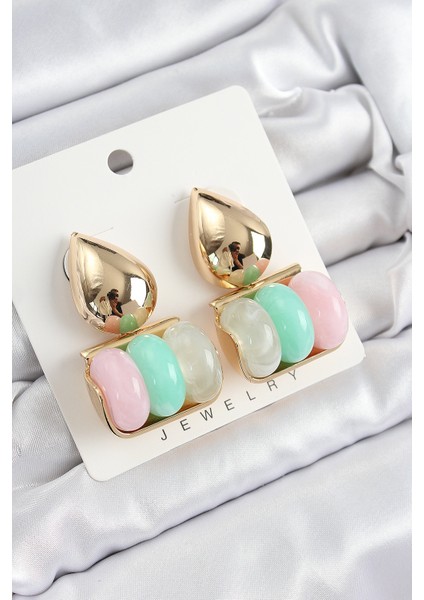 Tegan Pirinç Karışık Renk Vintage Model Kadın Küpe TG27BKP10865