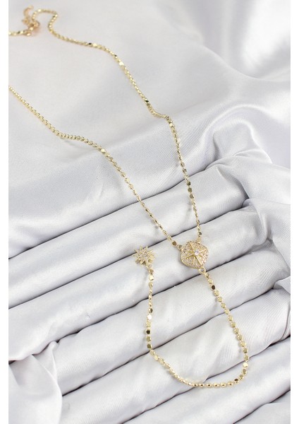 Tegan Pirinç Zirkon Taşlı Ezme Zincirli Madalyon Model Gold Renk Y Kolye TG27BKO10471 fiyatları