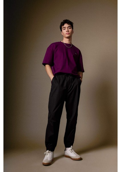 Jogger Gabardin Pantolon Regular Beli Bağcıklı Cepli Lastikli Paça B7493AX24SP