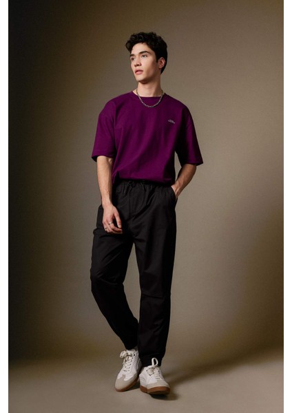 Jogger Gabardin Pantolon Regular Beli Bağcıklı Cepli Lastikli Paça B7493AX24SP