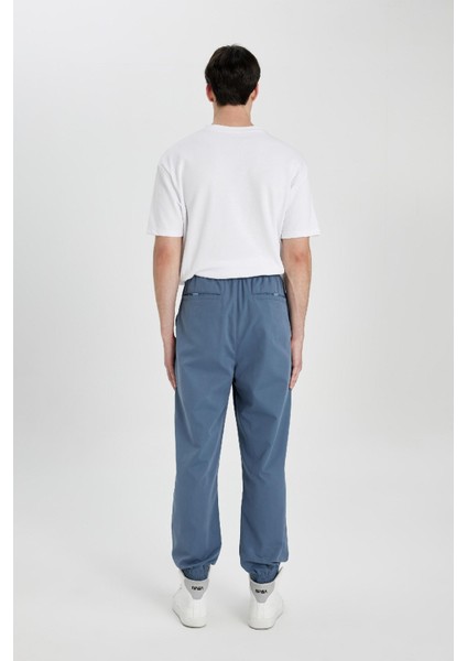 Jogger Gabardin Pantolon Regular Beli Bağcıklı Cepli Lastikli Paça B7493AX24SP