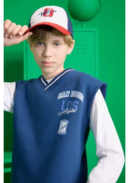 Erkek Çocuk Nakışlı Pamuklu Beyzbol Basketbol Şapkası