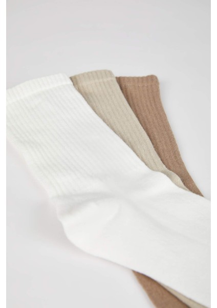 Erkek Rahat Lastikli 3'lü Pamuklu Uzun Çorap Z0806AZNS