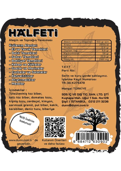 Halfeti - Ateşin ve Toprağın Yansıması - Baharat 100GR fırsatları