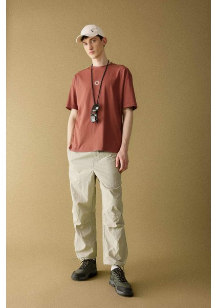 Yazlık Pantolon Relax Fit Rahat Kesim Kargo Cepli Lastikli Paça B5832AX24SP