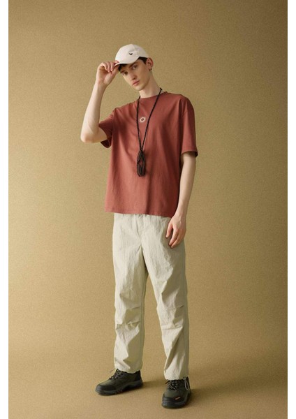 Yazlık Pantolon Relax Fit Rahat Kesim Kargo Cepli Lastikli Paça B5832AX24SP