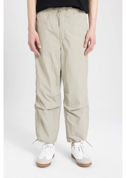 Yazlık Pantolon Relax Fit Rahat Kesim Kargo Cepli Lastikli Paça B5832AX24SP