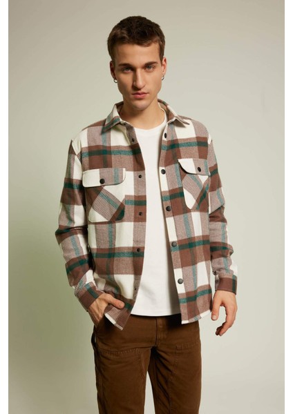 Relax Fit Kareli Pamuklu Uzun Kollu Gömlek Z0639AZ23AU