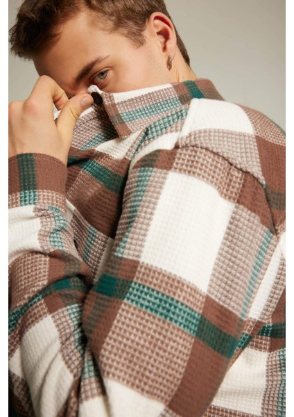 Relax Fit Kareli Pamuklu Uzun Kollu Gömlek Z0639AZ23AU