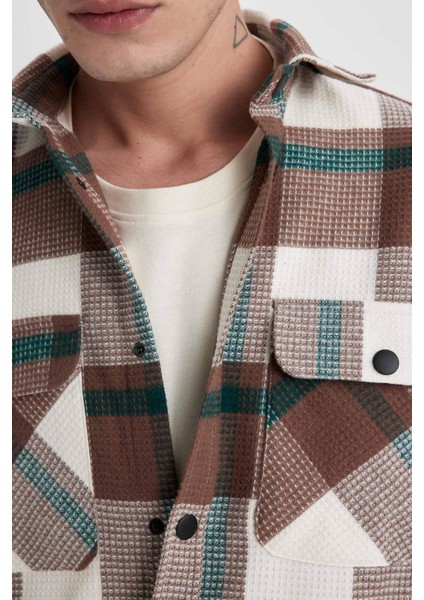 Relax Fit Kareli Pamuklu Uzun Kollu Gömlek Z0639AZ23AU