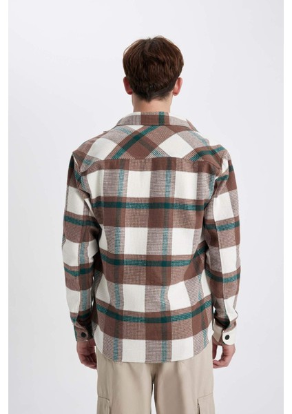 Relax Fit Kareli Pamuklu Uzun Kollu Gömlek Z0639AZ23AU