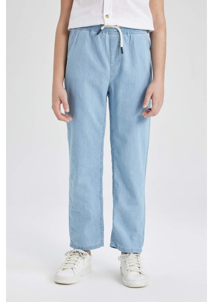 Erkek Çocuk Straight Fit Düz Paça Basic Düz Jean Pantolon B5740A824SM