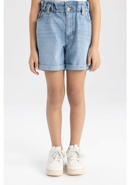 Kız Çocuk Paperbag Jean Şort