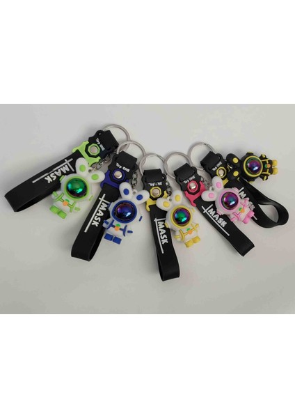 5'li Charm Sevimli Uzaylı Astronot Anahtarlık – Silikon Figürlü Çanta Süsü