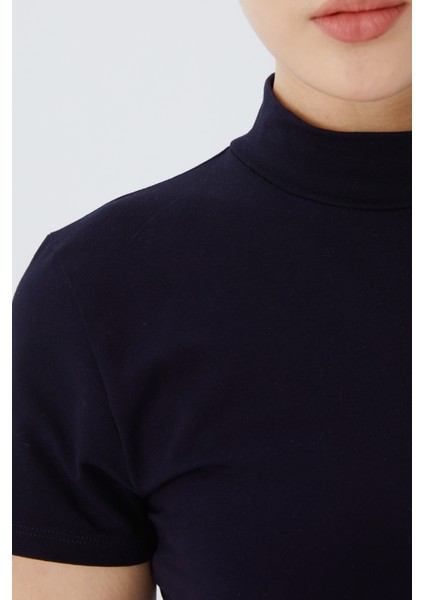 Balıkçı Yaka Kısa Kol Kadın Body T-Shirt 2046 modelleri