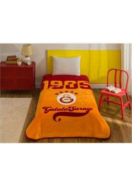 Taç Taraftar Lisanslı Tek Kişilik Battaniye (160X220)-GALATASARAY
