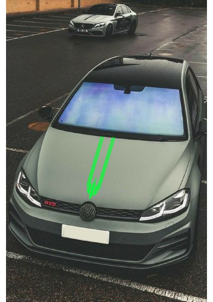 Oto Kaput Özel Yeni Sticker Üçgen Damga Yeşil 12*60 cm