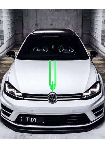 Oto Kaput Özel Yeni Sticker Üçgen Damga Yeşil 12*60 cm modelleri