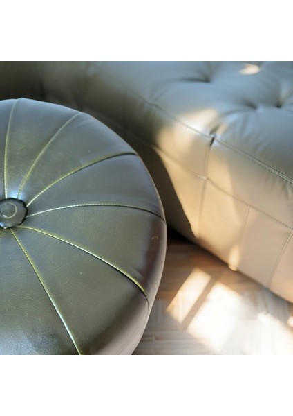 Yuvarlak Deri Puf – Modern Tasarım, Fonksiyonel ve Dekoratif Oturma Ünitesi fiyatları