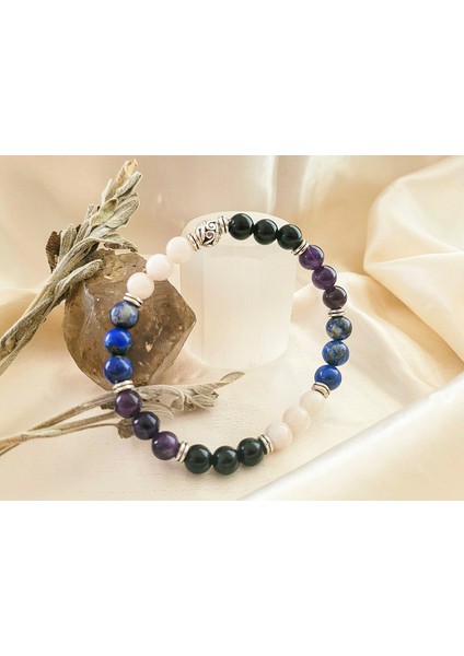 Doğaltaş Şifa Enerji Bileklik Aytaşı-Ametist-Akik-Lapis Lazuli