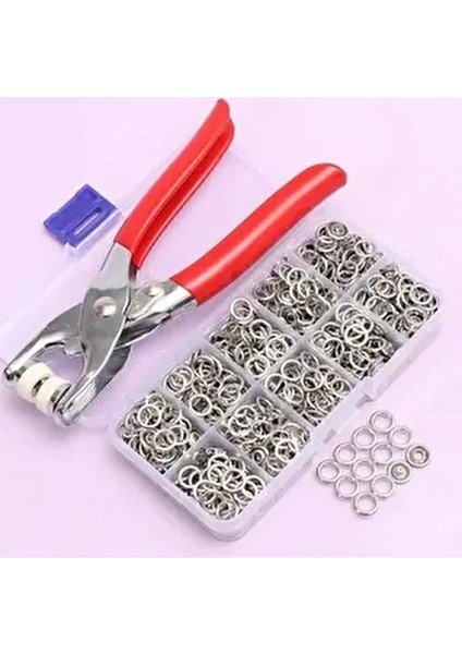 Metalik 9.5 mm Metal Çıt Çıt, El Pensesi, Set-Saklama Kutusu , Gömlek ve Bebe Çıtçıt Montaj Seti 2