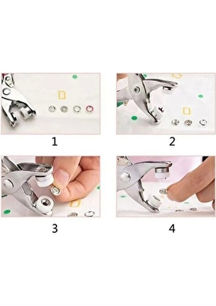 Metalik 9.5 mm Metal Çıt Çıt, El Pensesi, Set-Saklama Kutusu , Gömlek ve Bebe Çıtçıt Montaj Seti 2