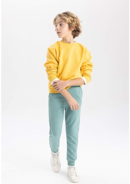 Erkek Çocuk Beli Paçası Lastikli Basic Düz Jogger Eşofman Altı B5754A824SP