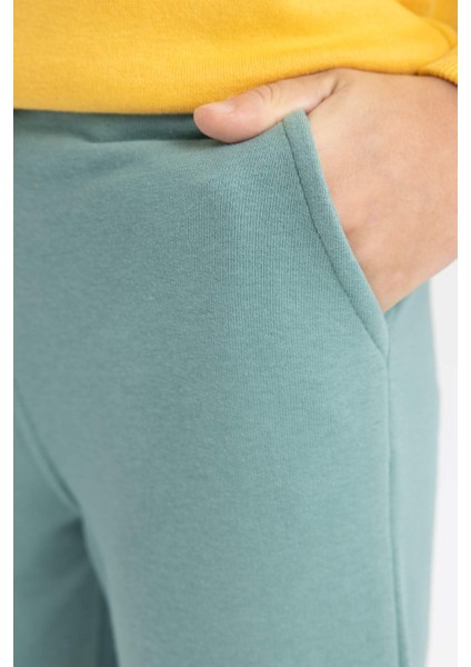 Erkek Çocuk Beli Paçası Lastikli Basic Düz Jogger Eşofman Altı B5754A824SP