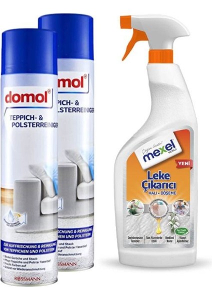 Halı Döşeme Leke Çıkarıcı Kar Çiçeği Kokulu 750 ml & Halı Leke Çıkarıcı Köpük 600 ml (2 Adet)