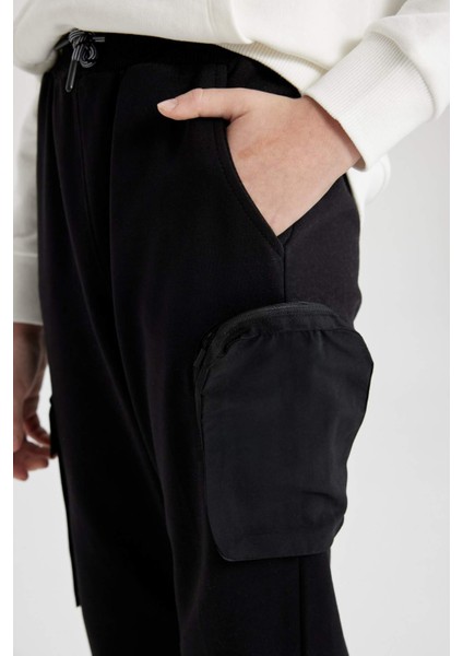 Erkek Çocuk Beli Paçası Lastikli Kargo Cepli Jogger Eşofman Altı B6630A824SP