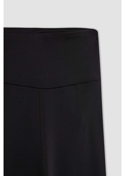 Fit Siyah Yüksek Bel İçi Yumuşak Tüylü Beli Saran Basic Sporcu Tayt W8206AZ24SP