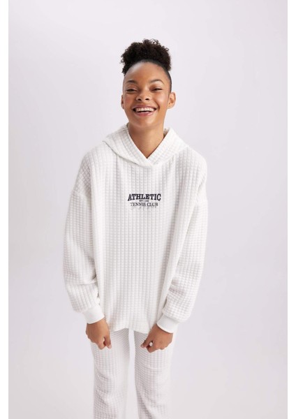 Fit Oversize Geniş Kalıp Kapüşonlu Kapitone Sporcu Sweatshirt B4599AX24SP