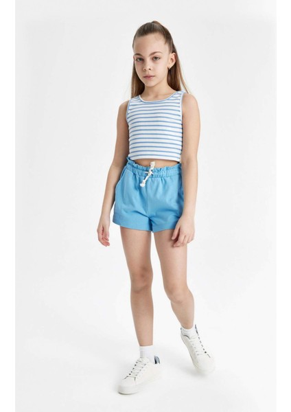 Kız Çocuk Beli Bağcıklı Şort