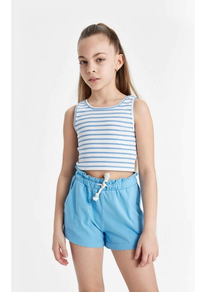 Kız Çocuk Beli Bağcıklı Şort
