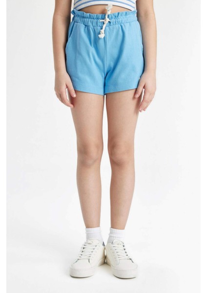 Kız Çocuk Beli Bağcıklı Şort