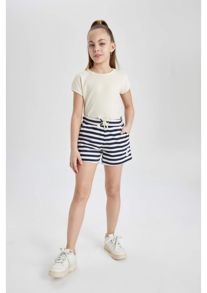 Kız Çocuk Çizgili Şort A2466A824HS