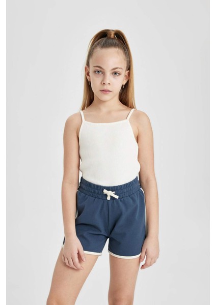 Kız Çocuk Beli Lastikli Basic Düz Şort B5164A824HS