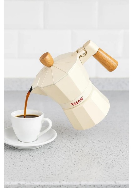 Garen - Moka Pot 3 Fincan Bej
