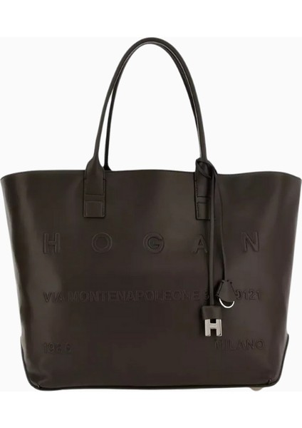 Medium Script Kahverengi Deri, Zarif ve Lüks Tote Çanta, Günlük Şehir Stili