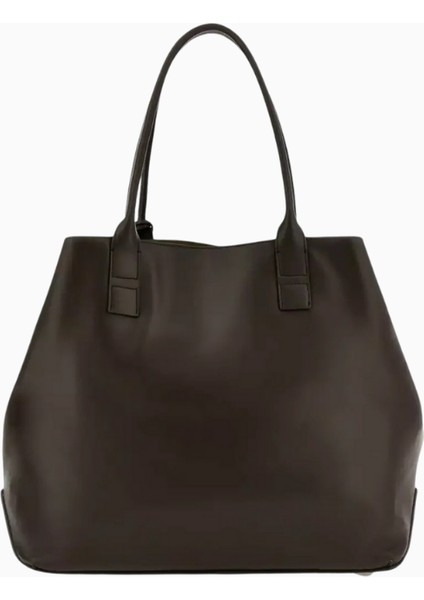 Medium Script Kahverengi Deri, Zarif ve Lüks Tote Çanta, Günlük Şehir Stili modelleri