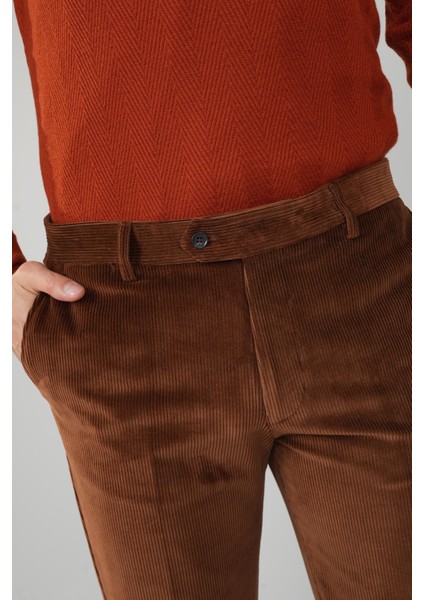 Kahve Kadife Pamuk Modal Likralı Esnek Rahat 4 Cepli Erkek Pantolon PNS24K24008_D11 fırsatları