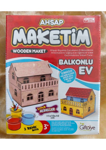 Ahşap Maketim Balkonlu Ev-Msarty