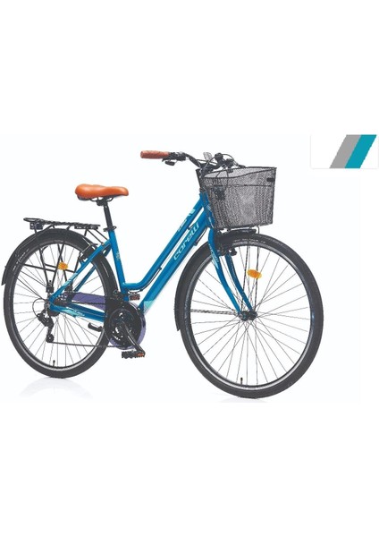 Clarra Bayan Şehir Bisikleti 460H V 28 Jant 21 Vites Beyaz Siyah Gri