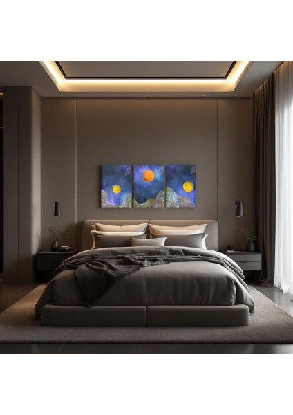 :temperli Cam Üçlü Set Tablo, Tablo, Üçlü Tablo, Uv Baskı, Cam Tablo, 3’lü Set, CUT012