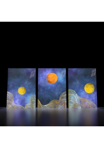 :temperli Cam Üçlü Set Tablo, Tablo, Üçlü Tablo, Uv Baskı, Cam Tablo, 3’lü Set, CUT012