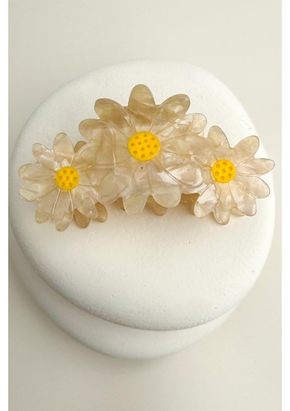 Papatyalar Mandal Saç Tokası (Ölçü:8cm)