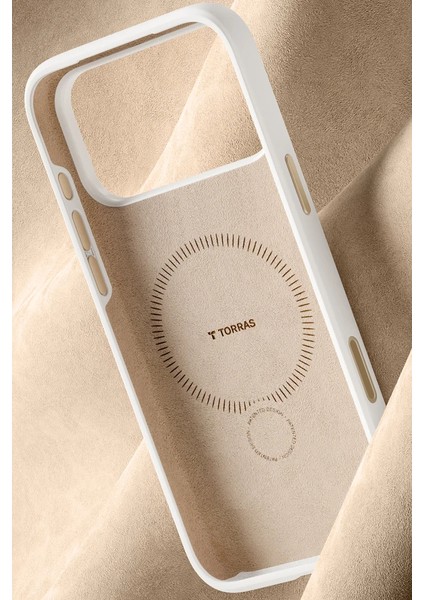 Apple iPhone 17 Pro O Stand Spin Silicone Serisi Magsafe Kılıf - Beyaz